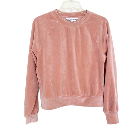 Cupcakes & Cashmere Elio Velour Sweatshirt Pink - Picture 1 of 7